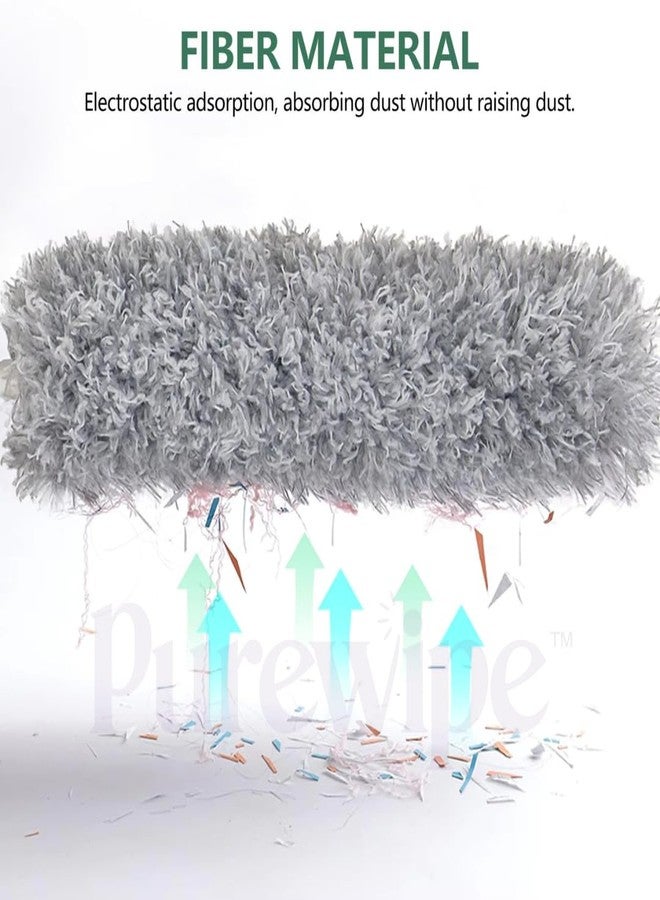 Purewipe Extendable Fan Cleaning Duster With Long Handle - Multi-Purpose for Ceiling Fans, Walls - Microfiber & Wall Mop for Home, Broom for Floor (100 Inch Feather) - Image 4